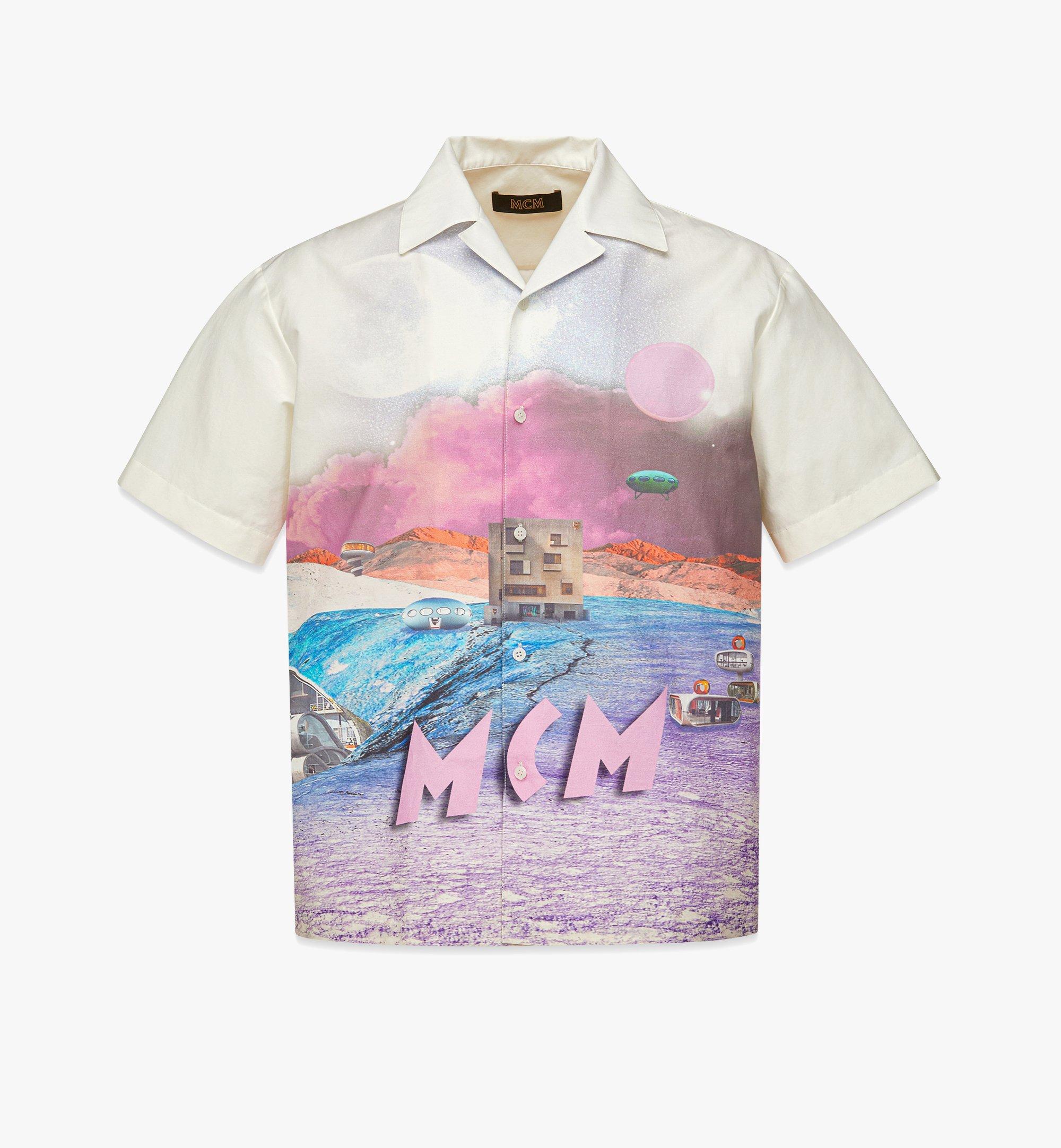 Retro Futurism Print Bowling Shirt 1